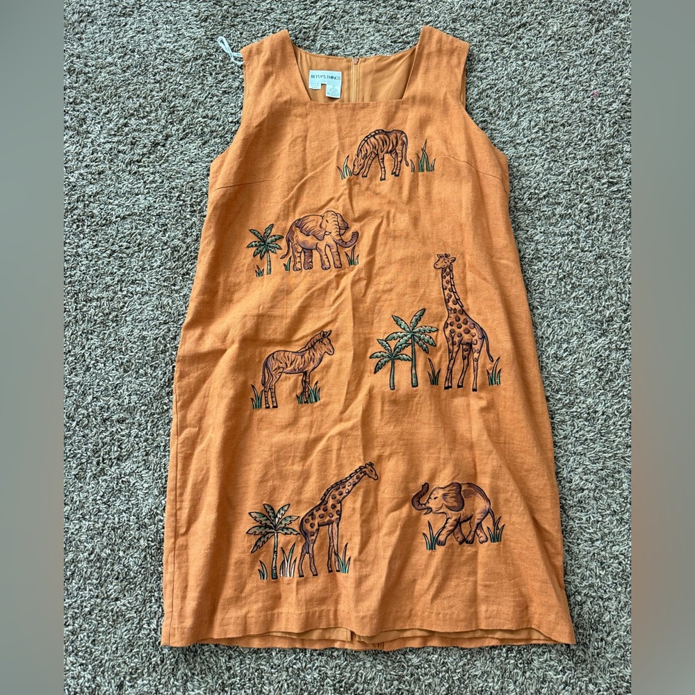 Vintage Women’s Safari Embroidered Dress